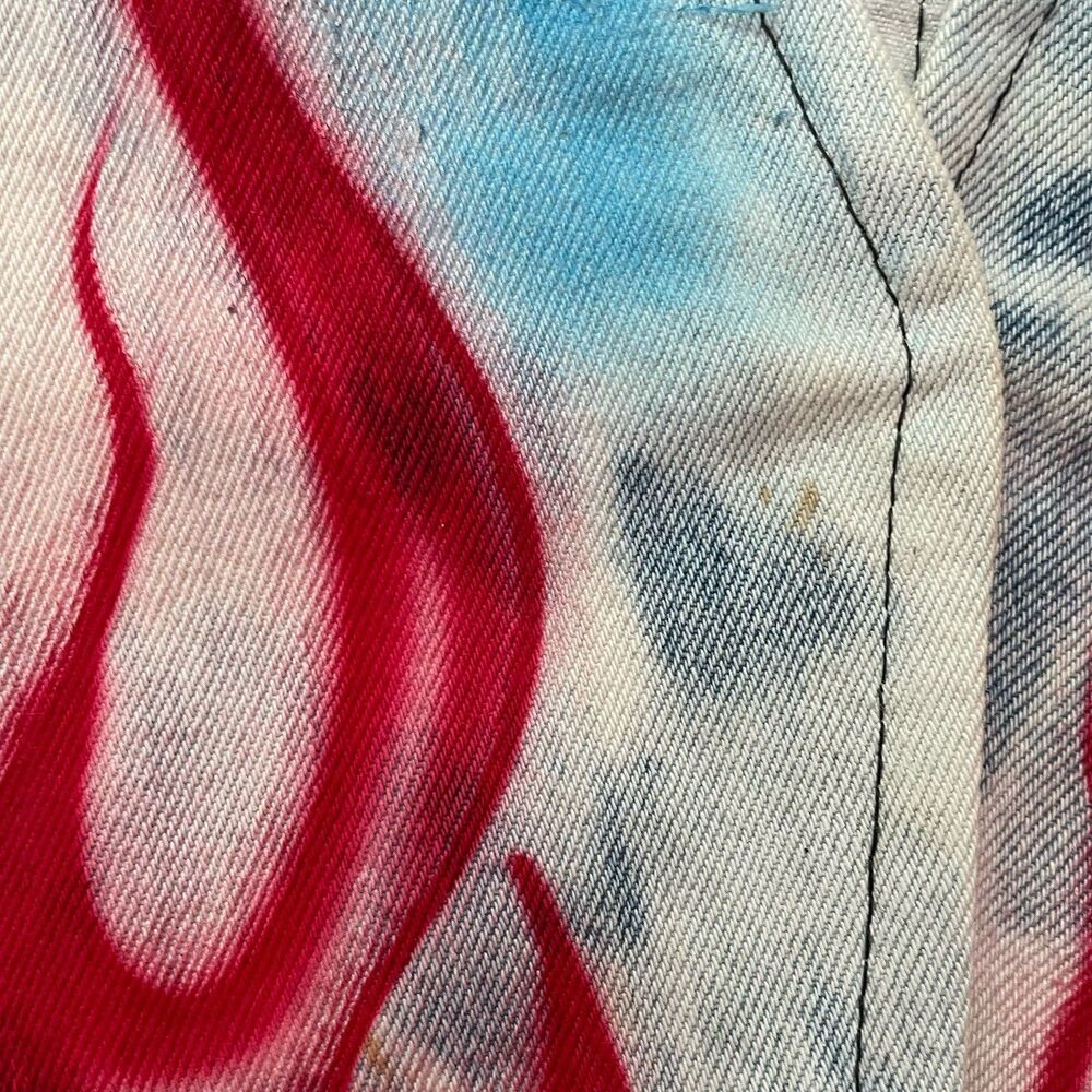Vintage 80s Guns N Roses Airbrush Booty Short Denim Vest Set J. Neyrot Miami Art - Picture 14 of 14